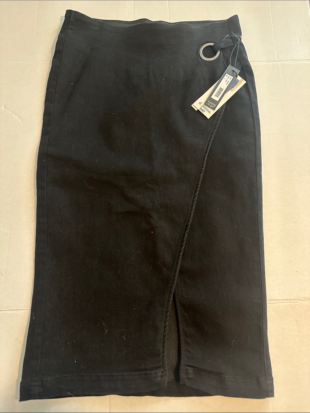 d. Jeans Womens Black pencil skirt asymmetrical stretchy Size 6